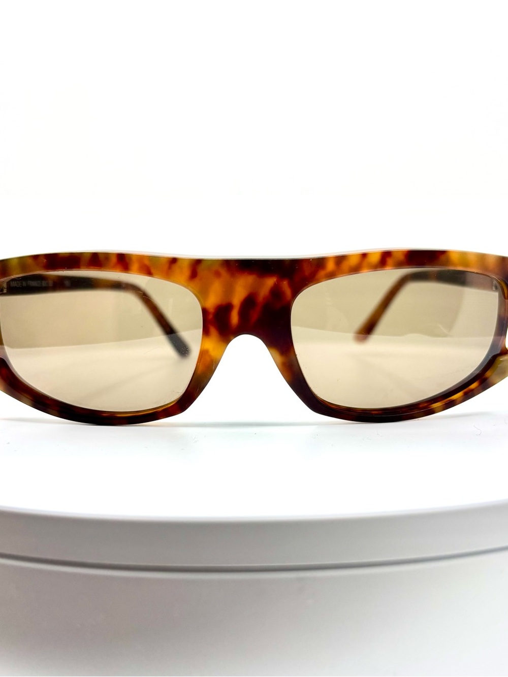 VTG RARE E De Senneville Sunglasses France Tortoise Y2K Slim Rectangular Matrix
